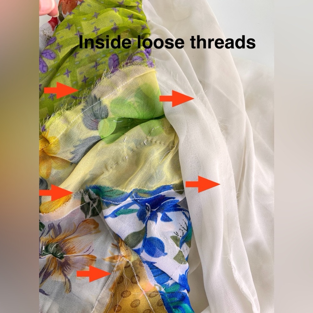 Sacred Threads Artsy Patchwork Boho Beaded Maxi Midi Skirt Floral Sz XL Cottage - Picture 14 of 14
